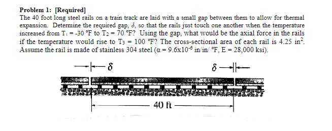 Problem 1 : [ Required ] The 4 0 foot long steel
