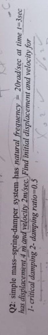 Q 2 : simple mass - spring - damper system has