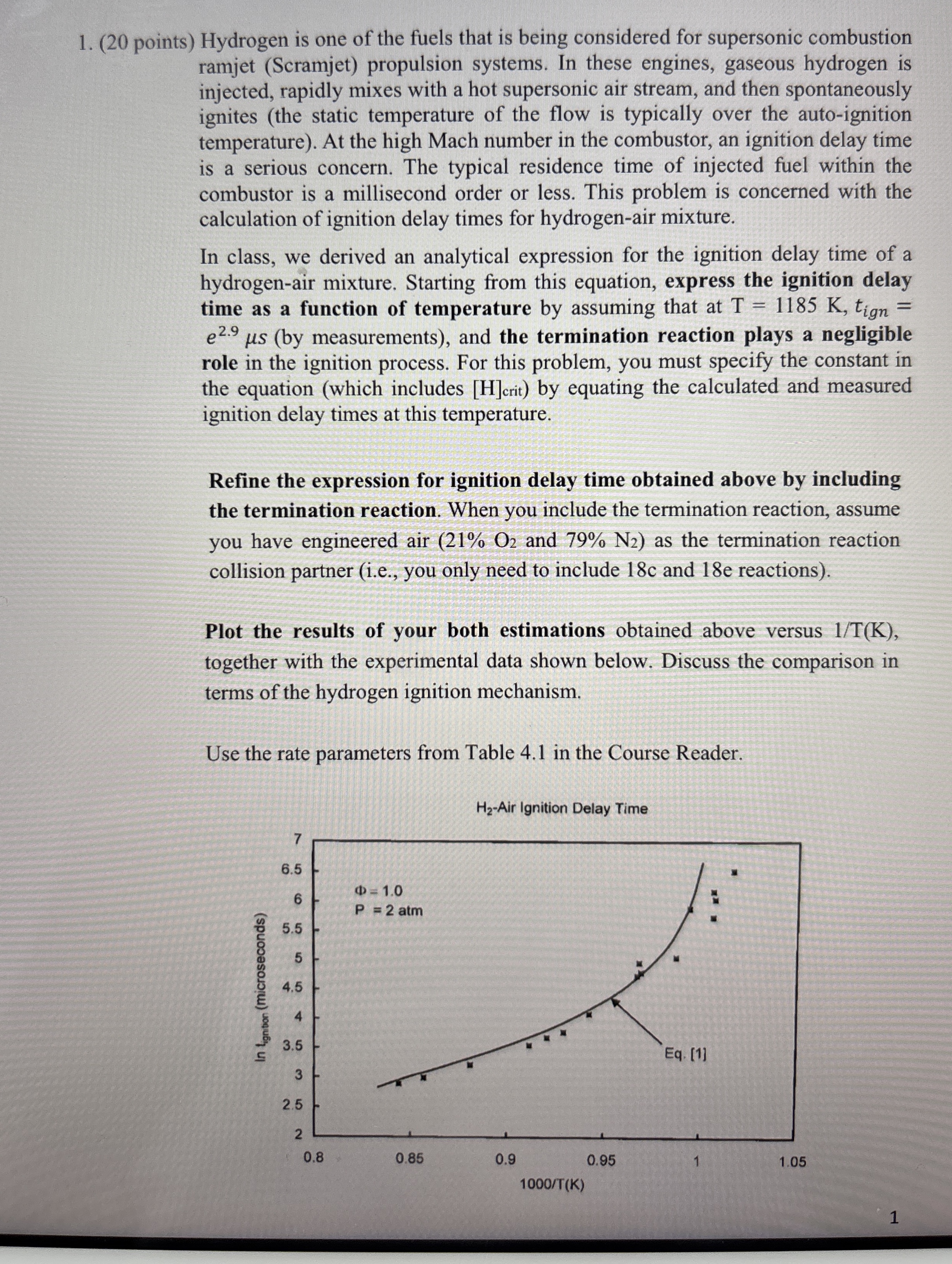 ( 2 0 points ) Hydrogen is one of the fuels that