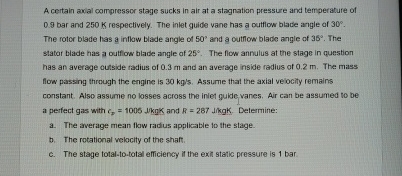 A certain axial compressor stage sucks in air at