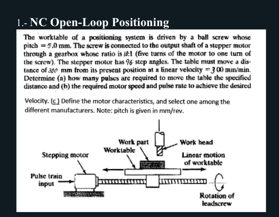1 . - NC Open - Loop Positioning The worktable of