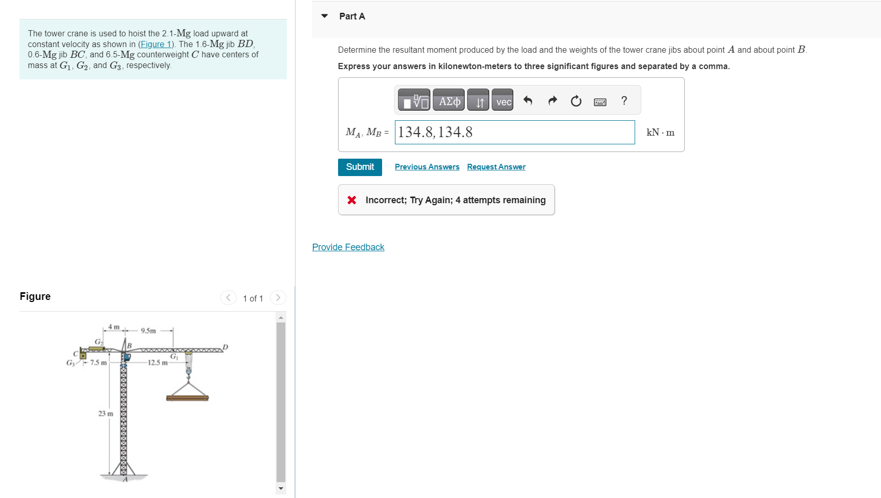 The tower crane is used to hoist the 2 . 1 - Mg