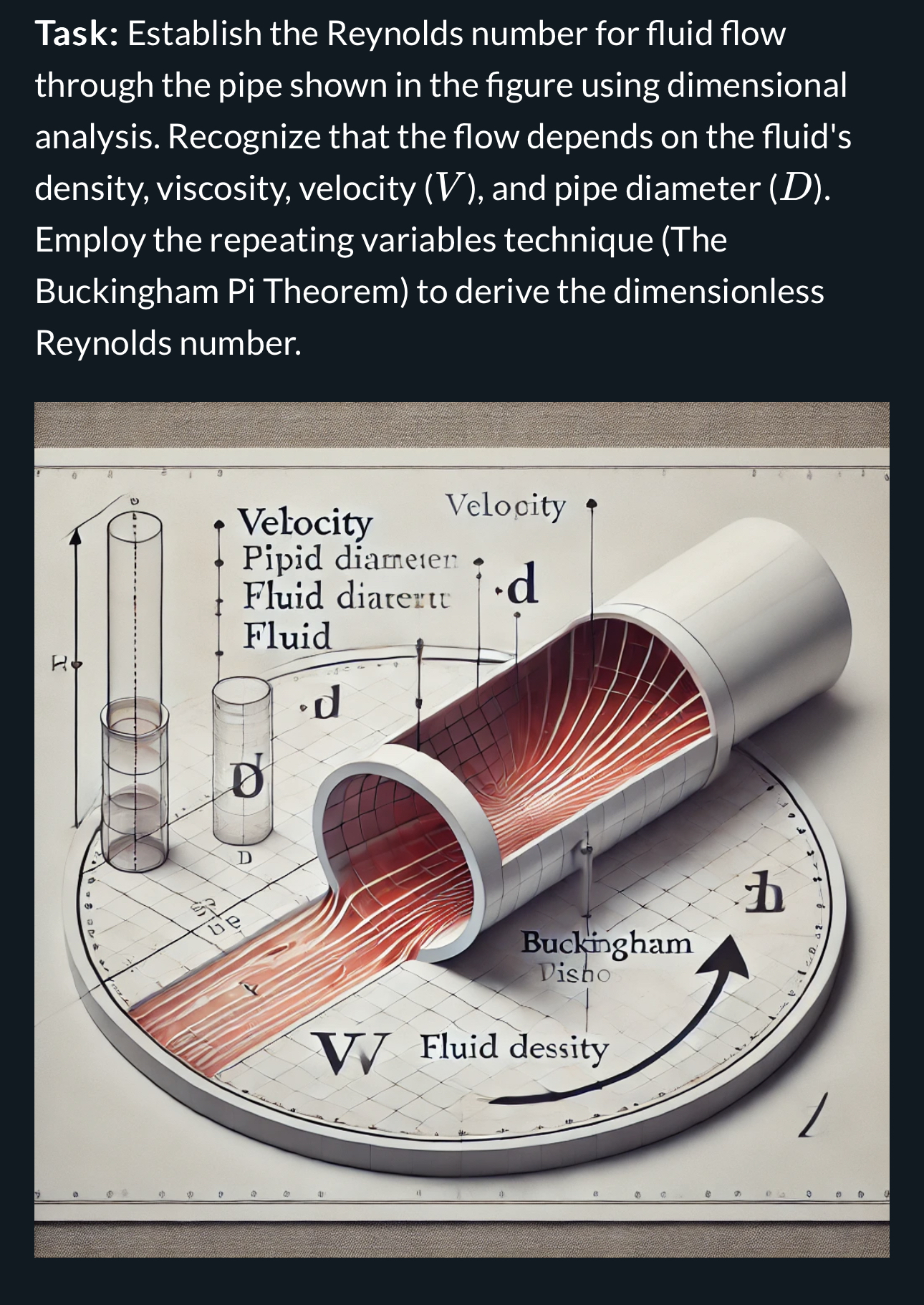 Task: Establish the Reynolds number for fluid