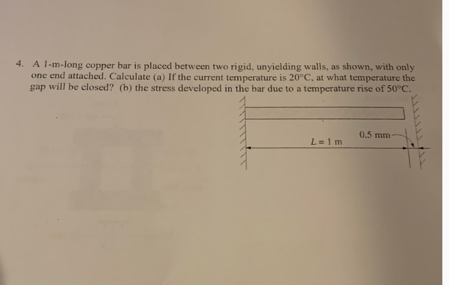 A 1 - m - long copper bar is placed between two
