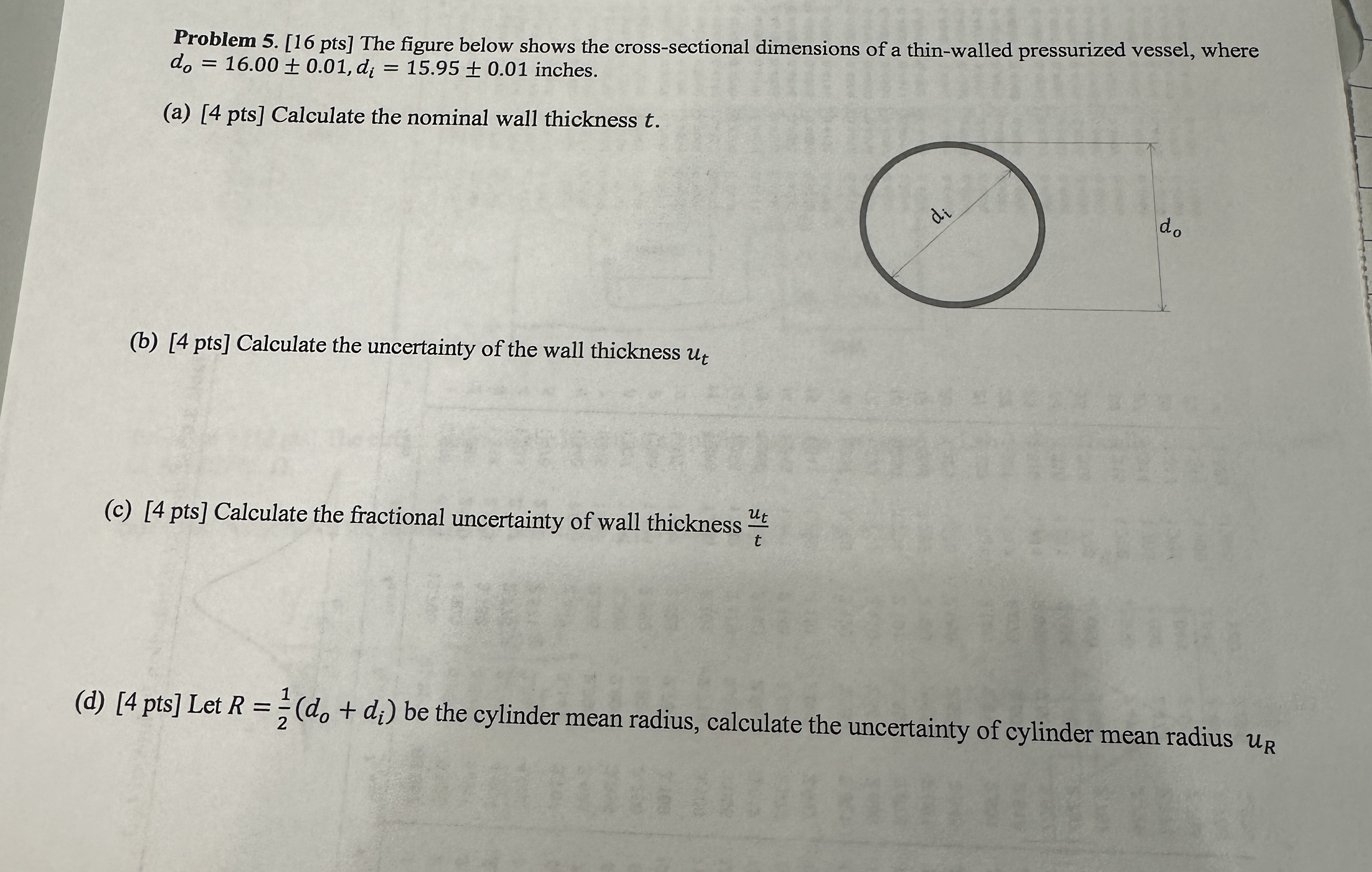 Problem 5 . [ 1 6 pts ] The figure below shows