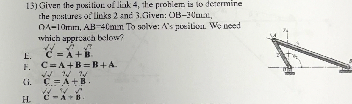 Given the position of link 4 , the problem is to