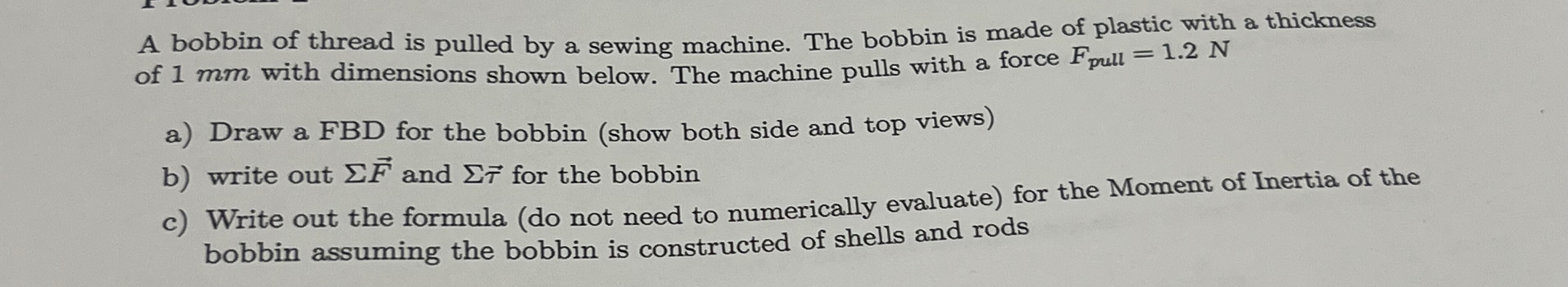 A bobbin of thread is pulled by a sewing machine.