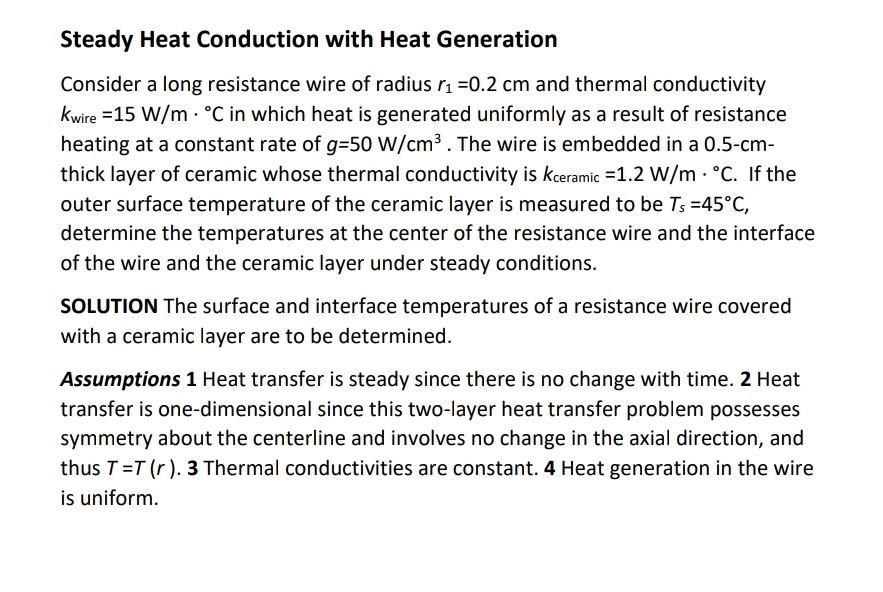 Steady Heat Conduction with Heat Generation