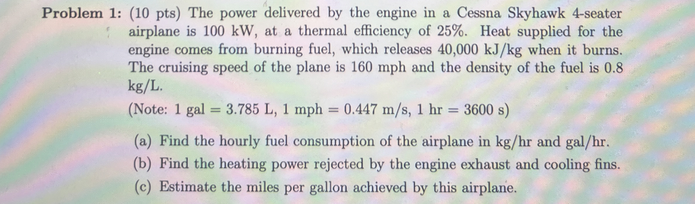 Problem 1 : ( 1 0 pts ) The power delivered by