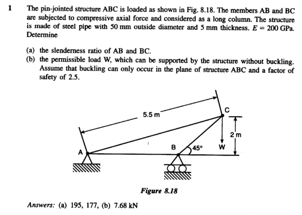 1 The pin - jointed structure ABC is loaded as