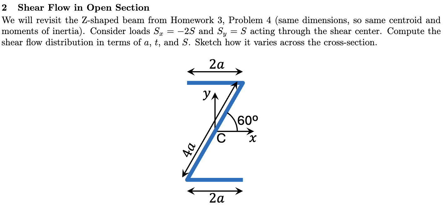 2 Shear Flow in Open Section We will revisit the