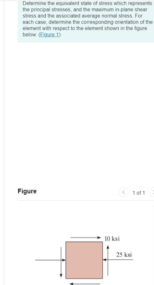 Determine the equivalent state of stress which