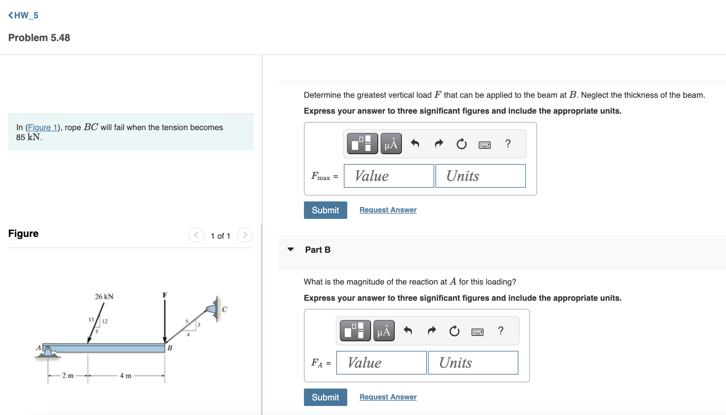 HW _ 5 Problem 5 . 4 8 In ( Figure 1 ) , rope \ (
