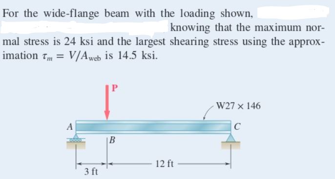 a ) When governed by the maximum normal stress