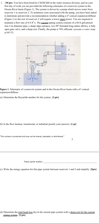 Figure 1 . Schematic of a reservoir system and in