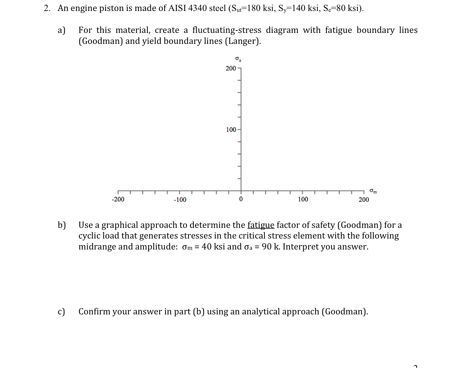 An engine piston is made of AISI 4 3 4 0 steel