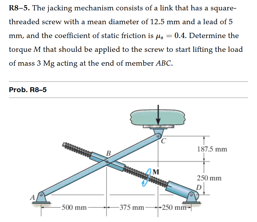 R 8 - 5 . The jacking mechanism consists of a