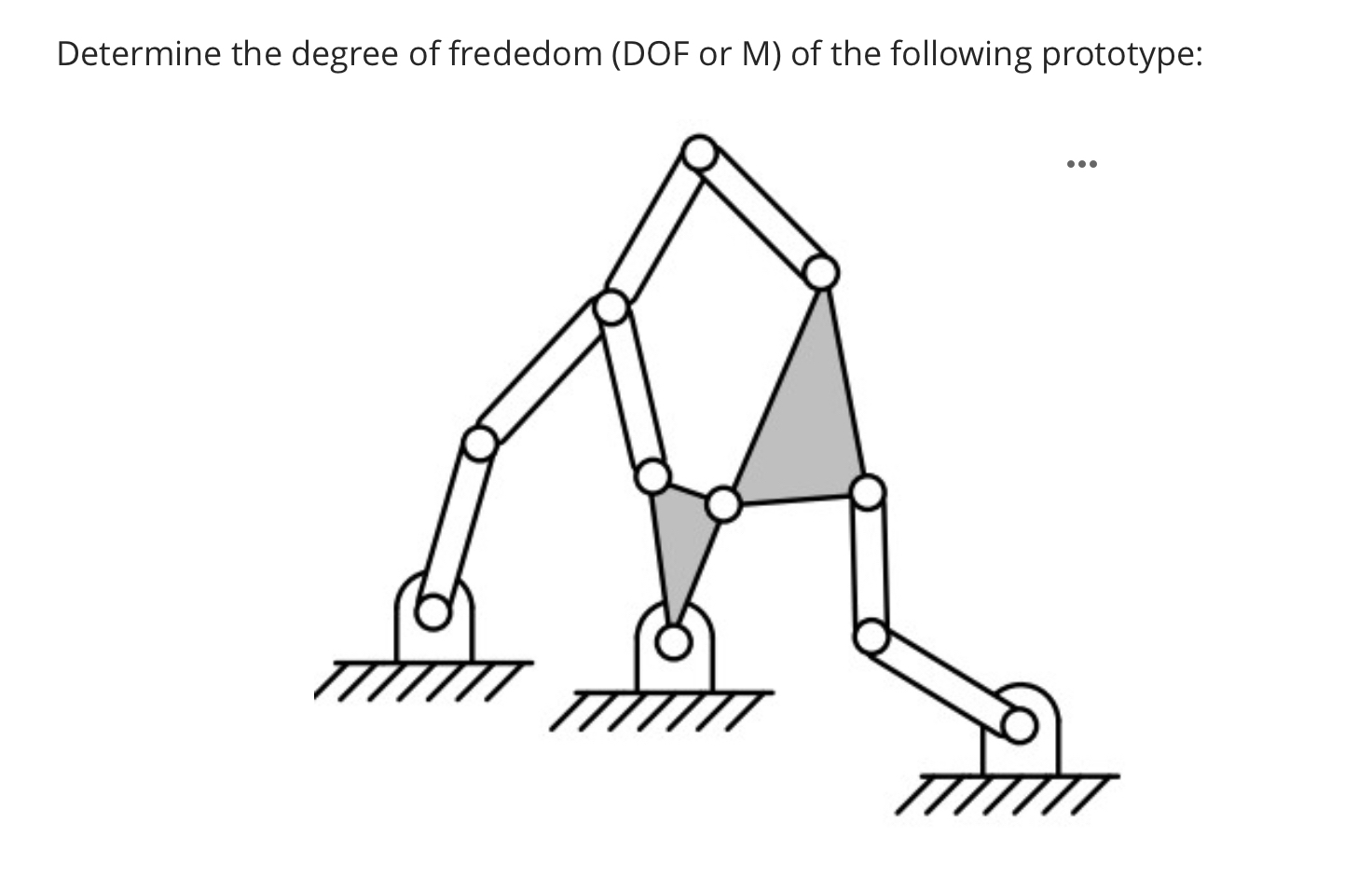 Determine the degree of frededom ( DOF or M ) of
