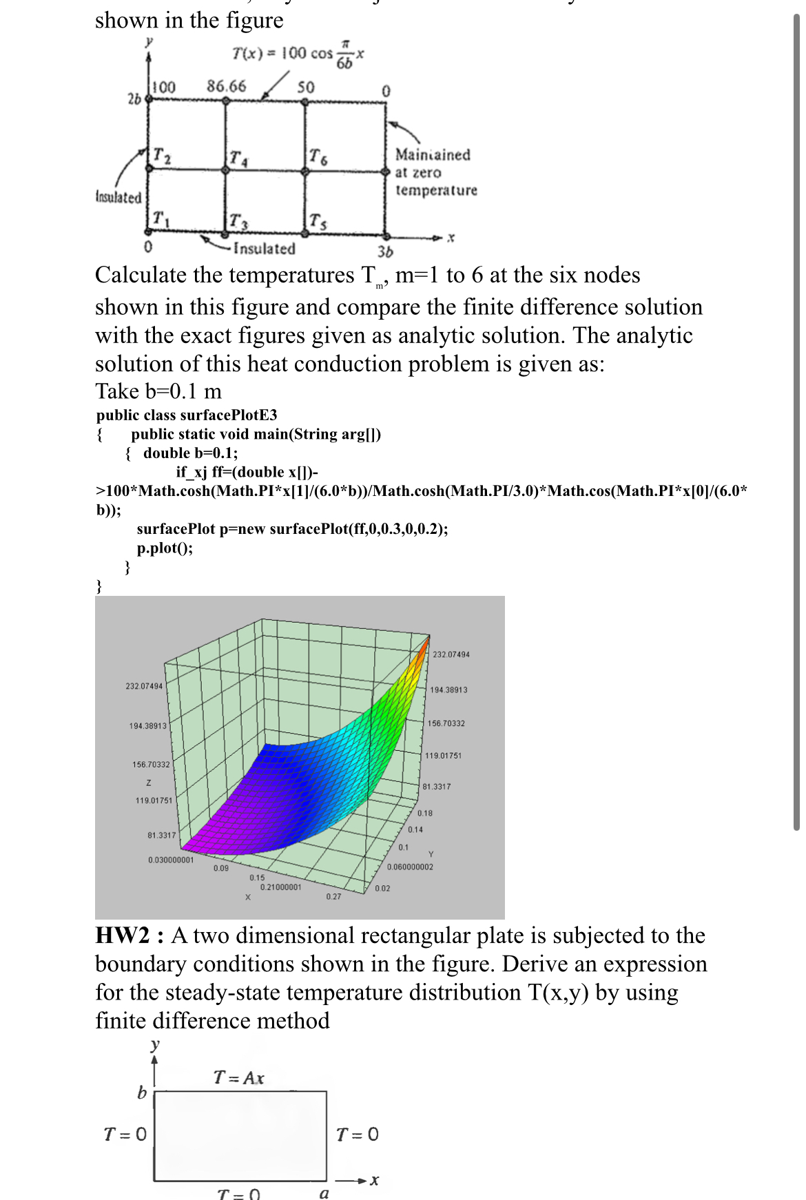 shown in the figure Calculate the temperatures T