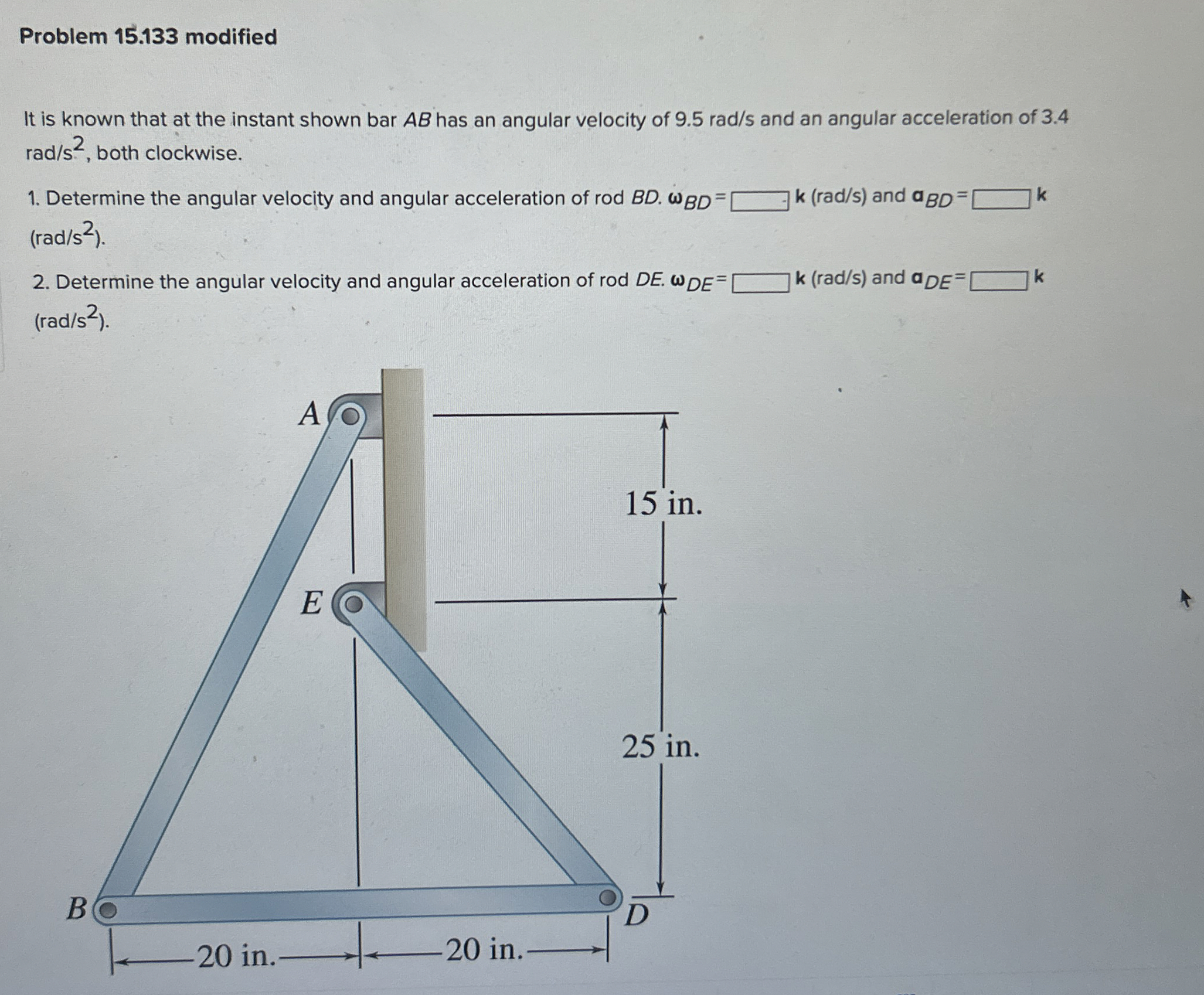 Problem 1 5 . 1 3 3 modified It is known that at