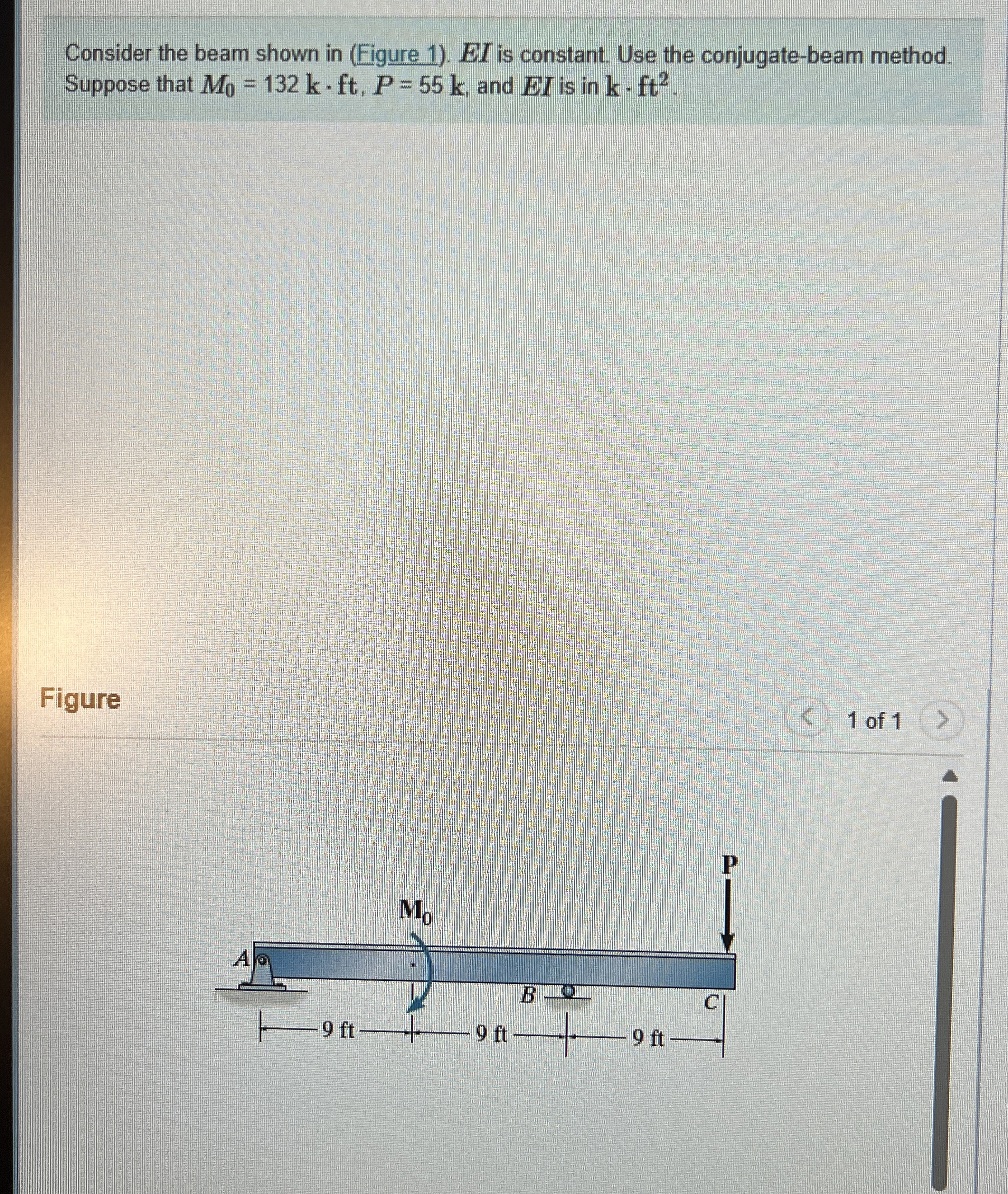 Consider the beam shown in ( Figure 1 ) . E I is