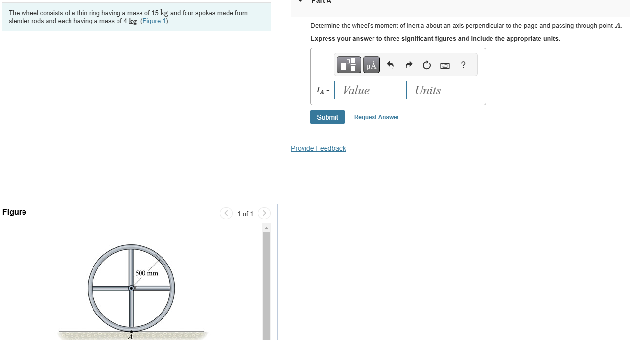 The wheel consists of a thin ring having a mass