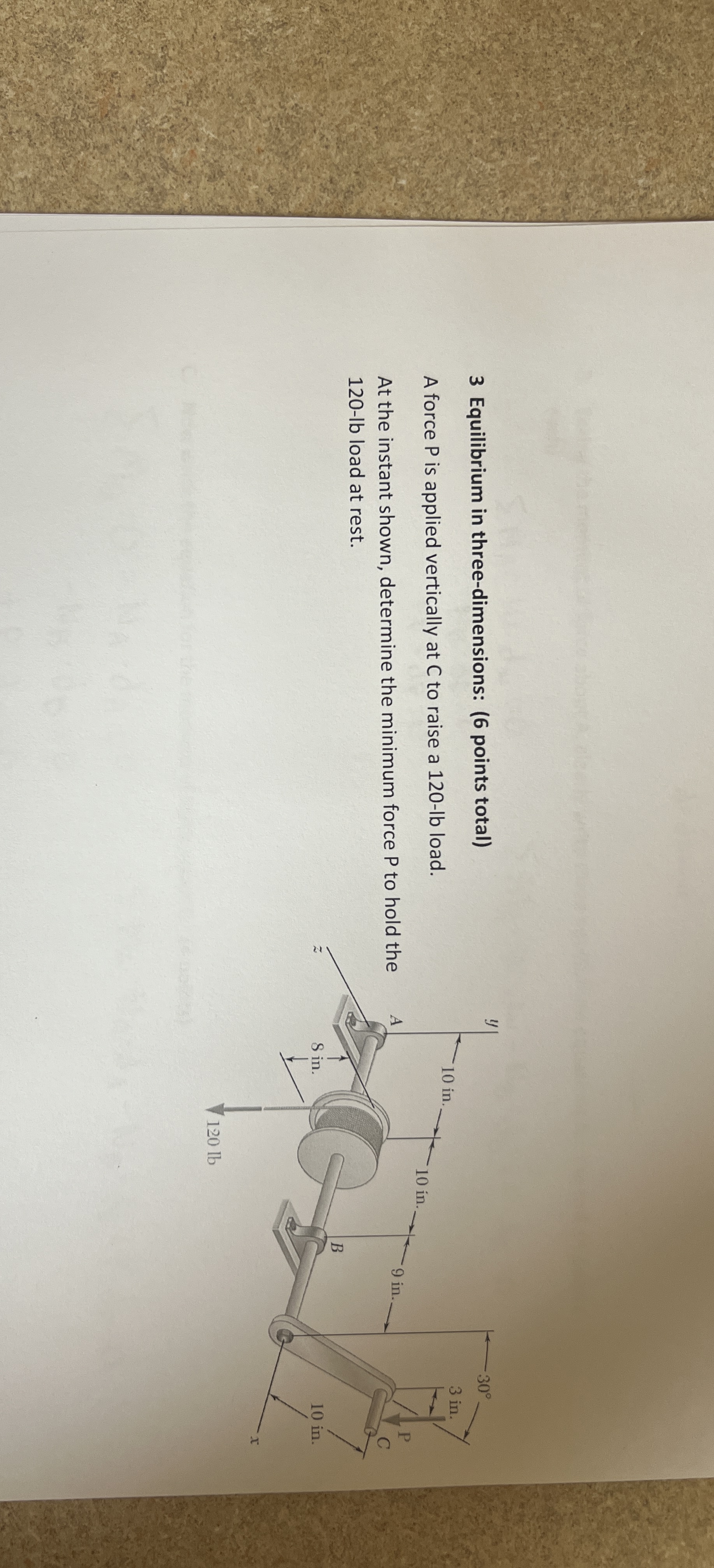 3 Equilibrium in three - dimensions: ( 6 points
