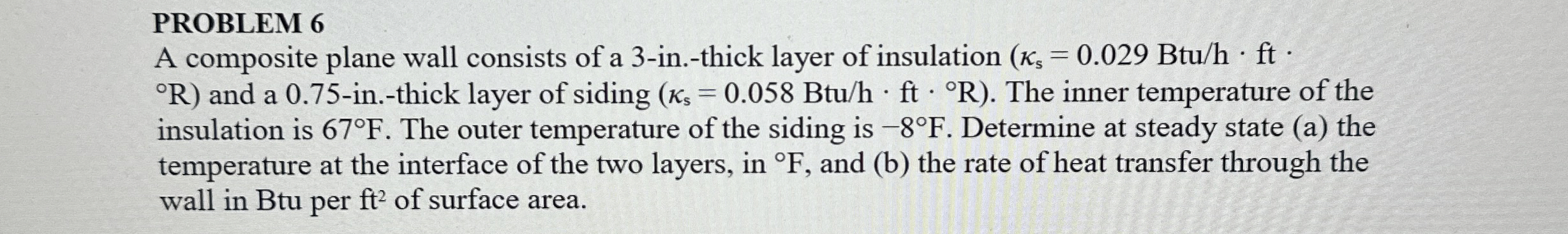 PROBLEM 6 A composite plane wall consists of a 3