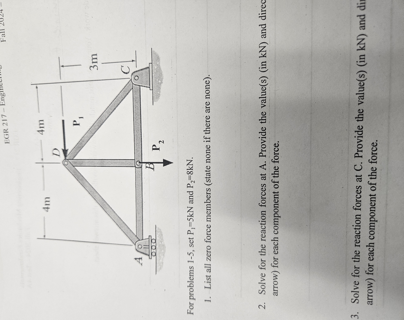 For problems 1 - 5 , set P 1 = 5 k N and P 2 = 8