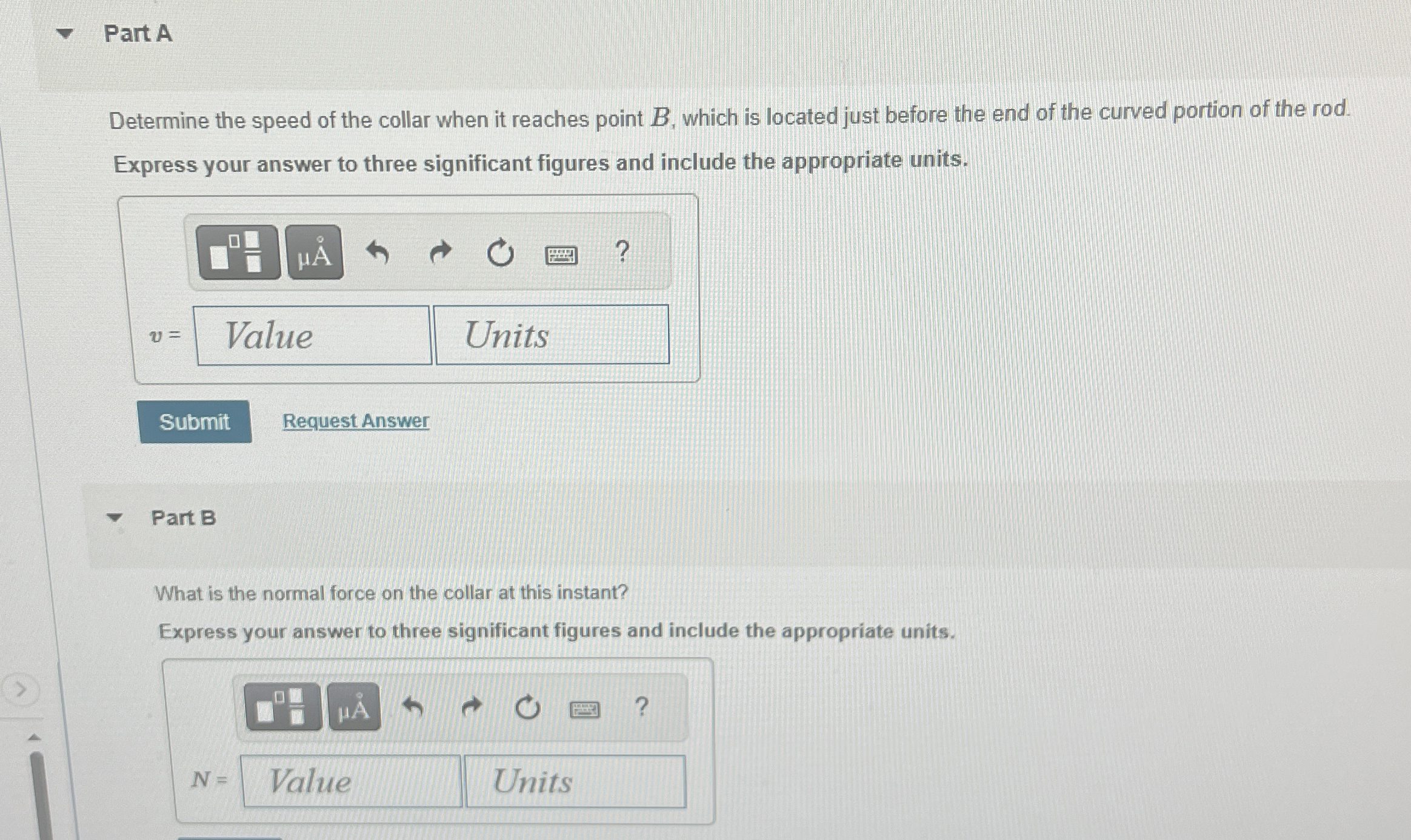 The 5 - k g collar has a velocity of 4 m s to the