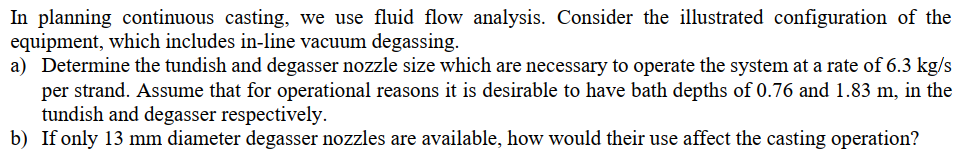 In planning continuous casting, we use fluid flow