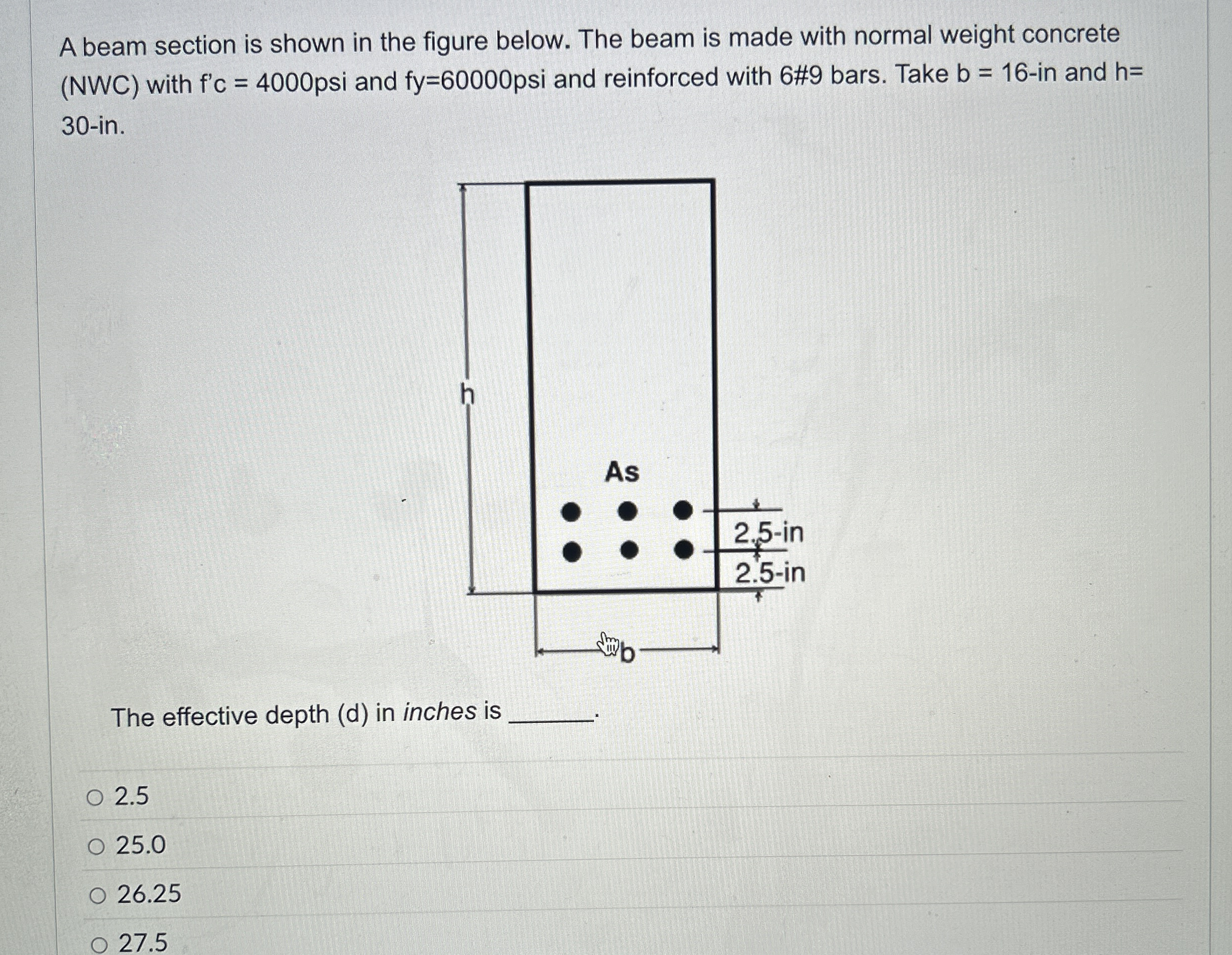 A beam section is shown in the figure below. The
