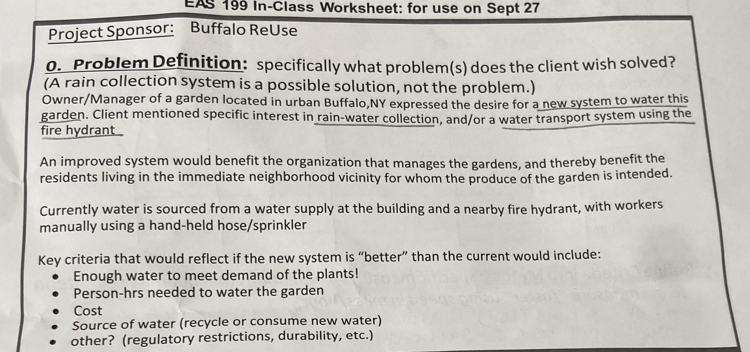 1 9 9 In - Class Worksheet: for use on Sept 2 7