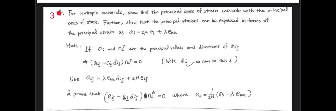 ME 5 4 4 theiry of elasticity 3 . For isotropic