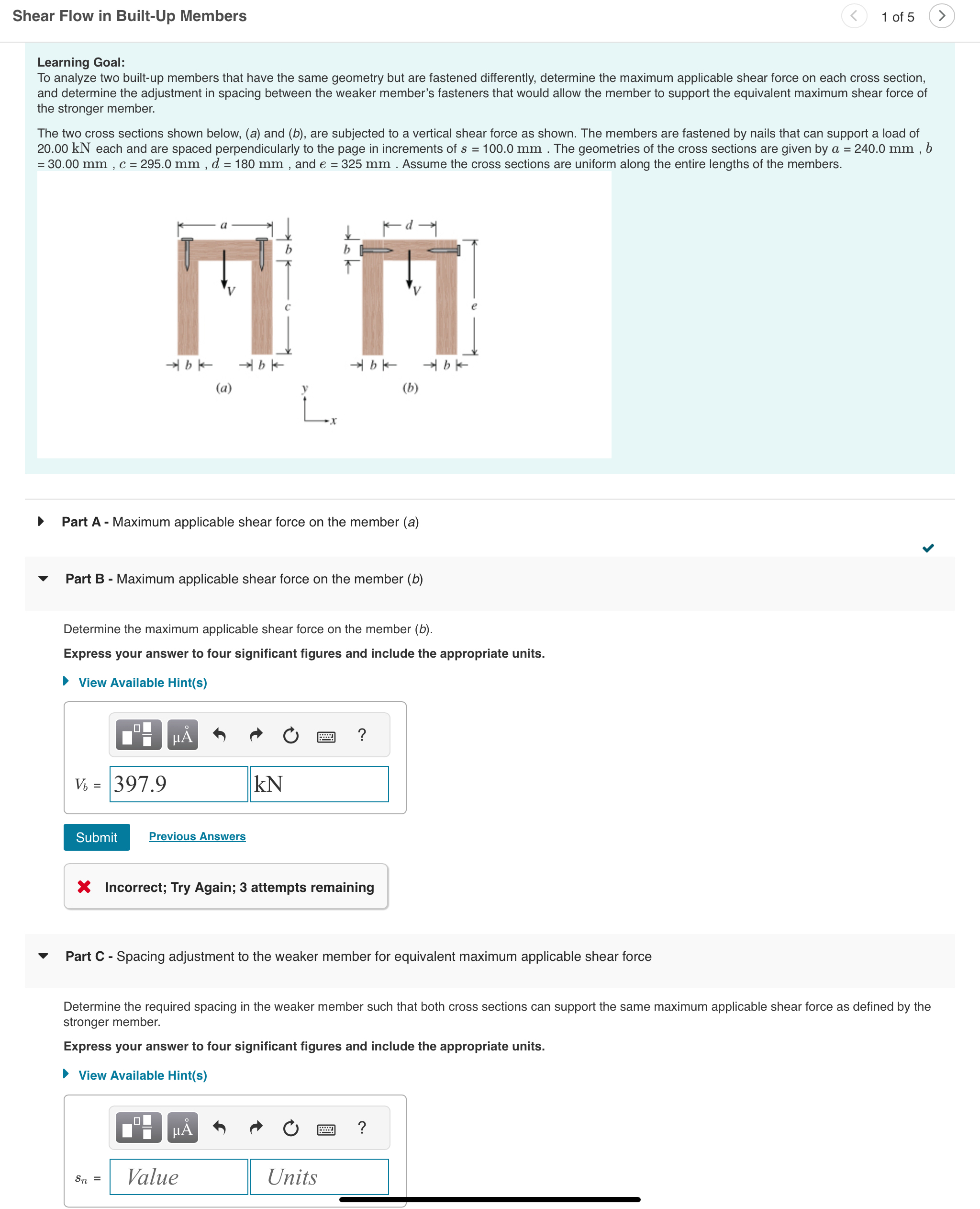 Shear Flow in Built - Up Members 1 of 5 Learning
