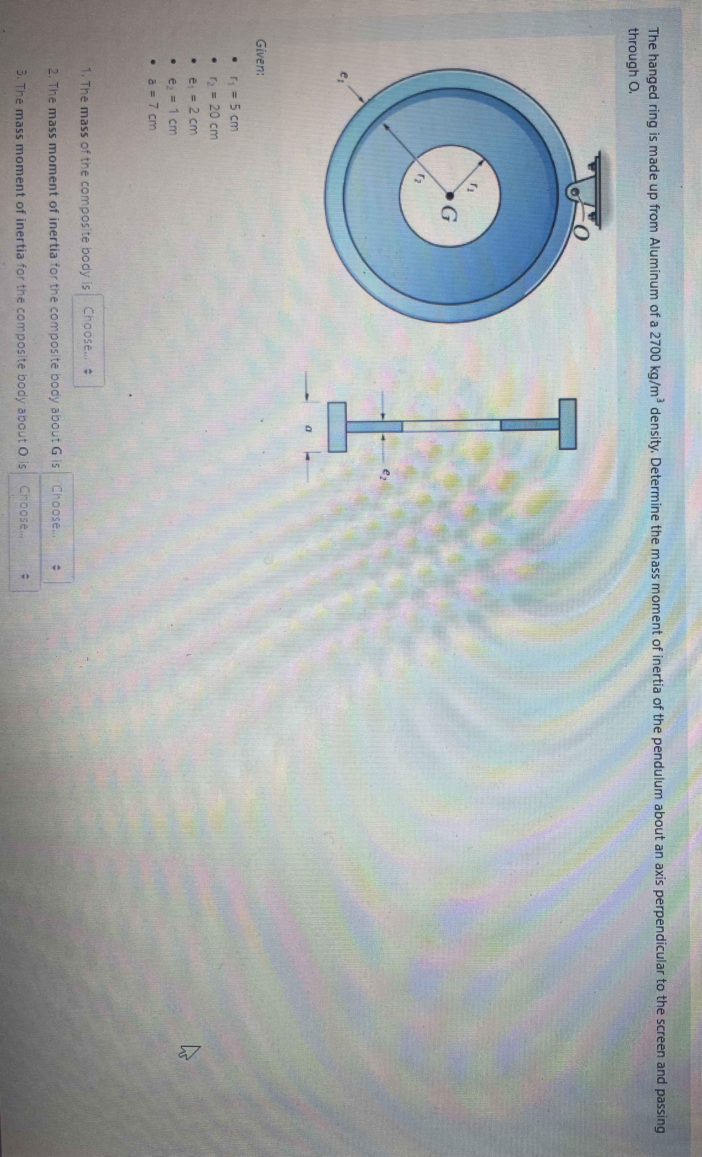 The hanged ring is made up from Aluminum of a 2 7