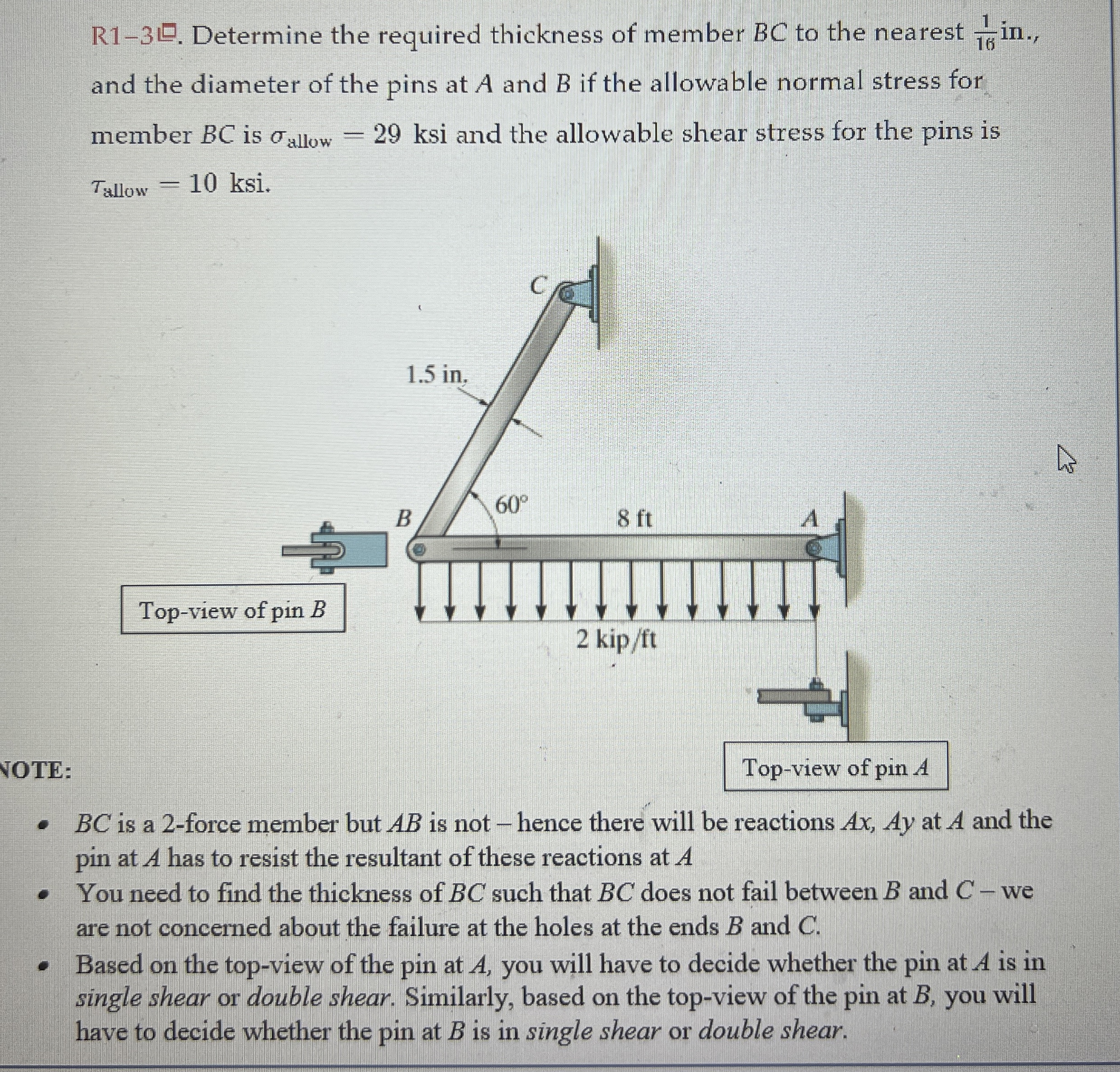 R 1 - 3 . Determine the required thickness of