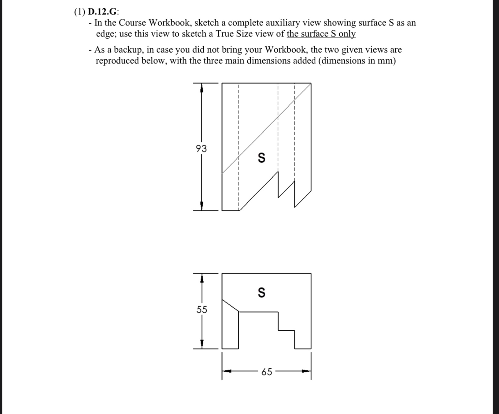 ( 1 ) D . 1 2 . G: In the Course Workbook, sketch