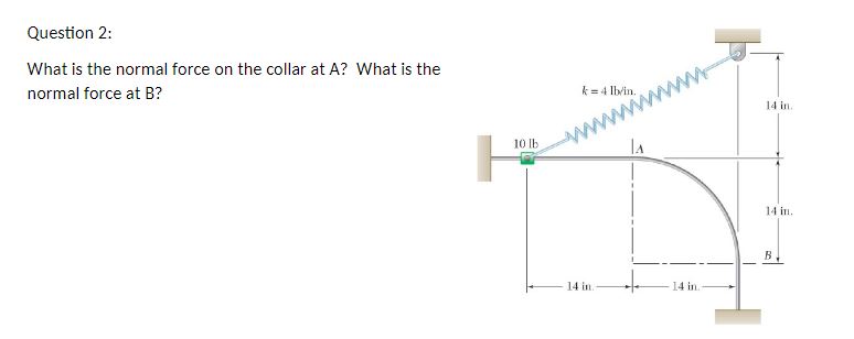 Question 2 : What is the normal force on the