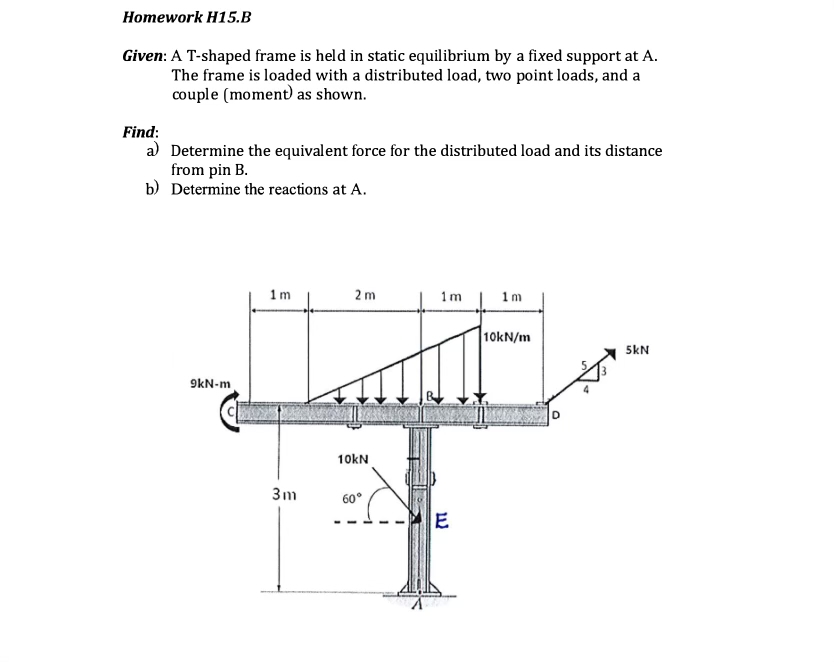 Homework H 1 5 . B Given: A T - shaped frame is