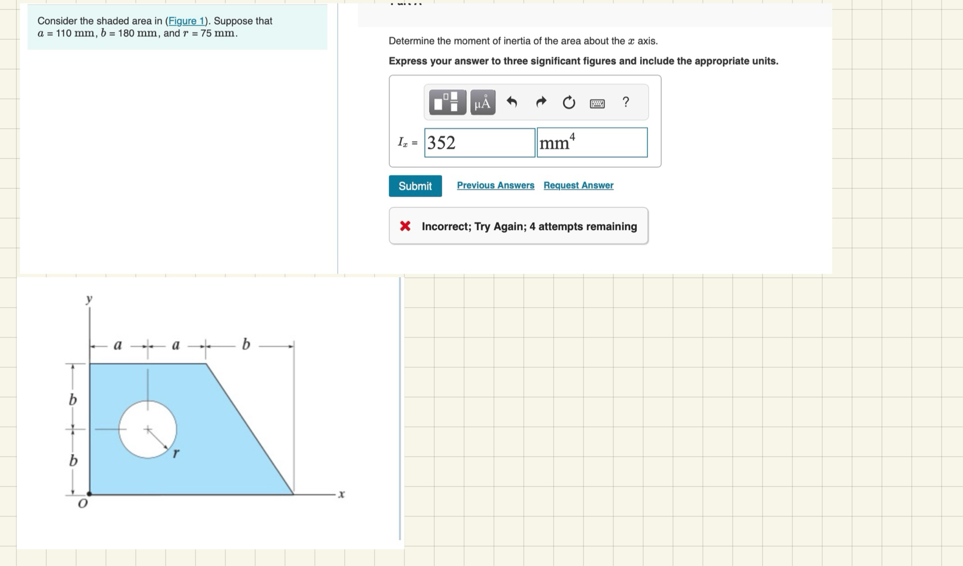 Consider the shaded area in ( Figure 1 ) .
