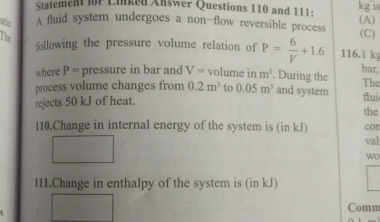 A fluid system undergoes a non - flow reversible