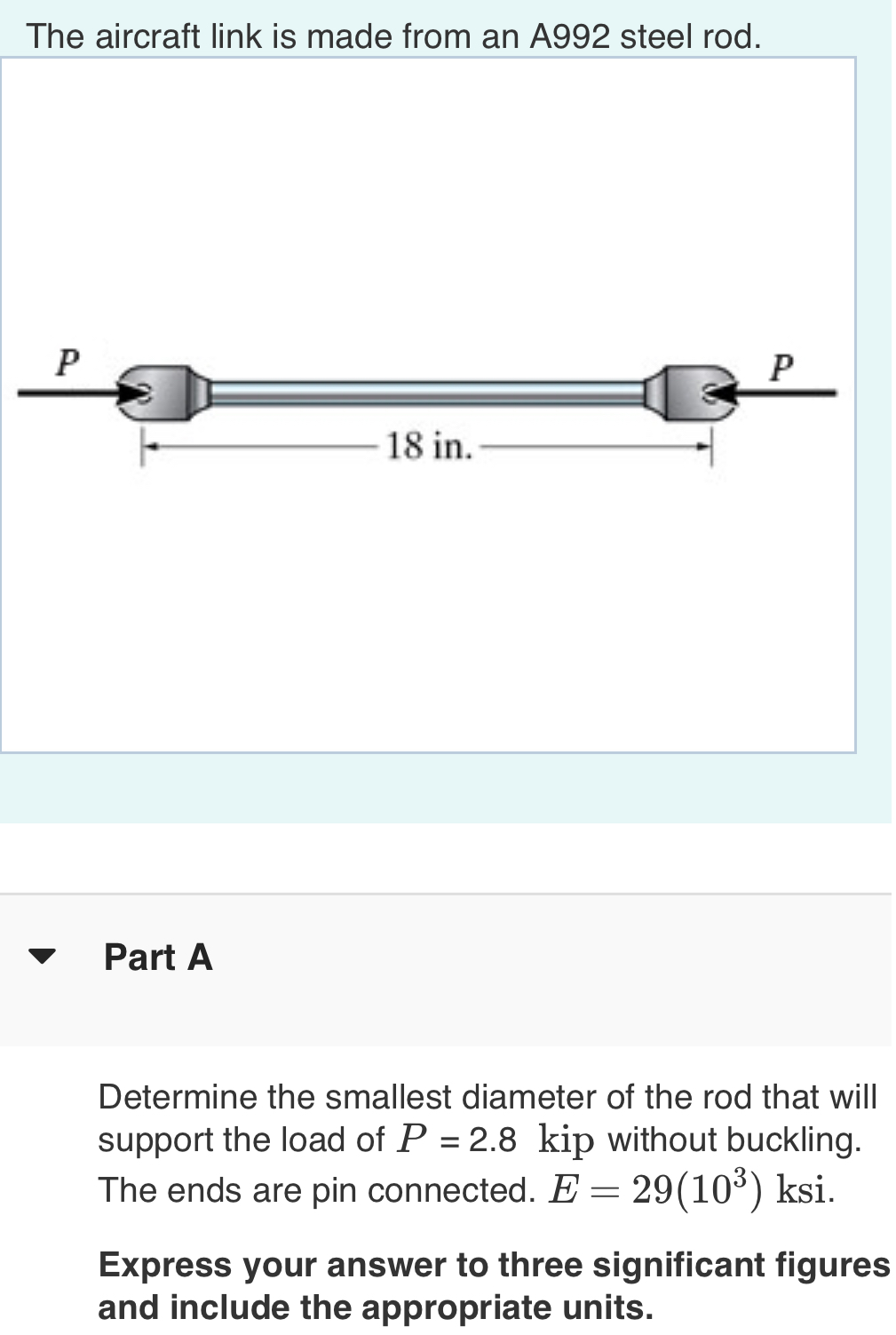 The aircraft link is made from an A 9 9 2 Steel