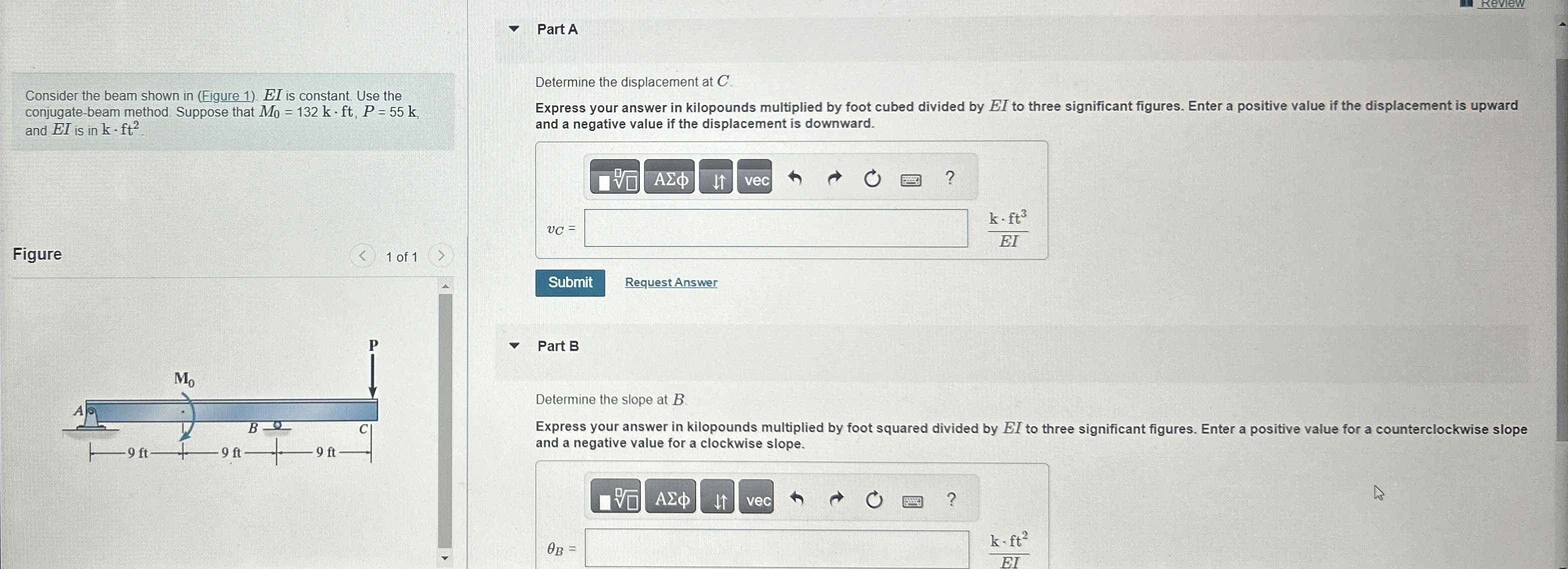 Part A Consider the beam shown in ( Figure 1 ) E