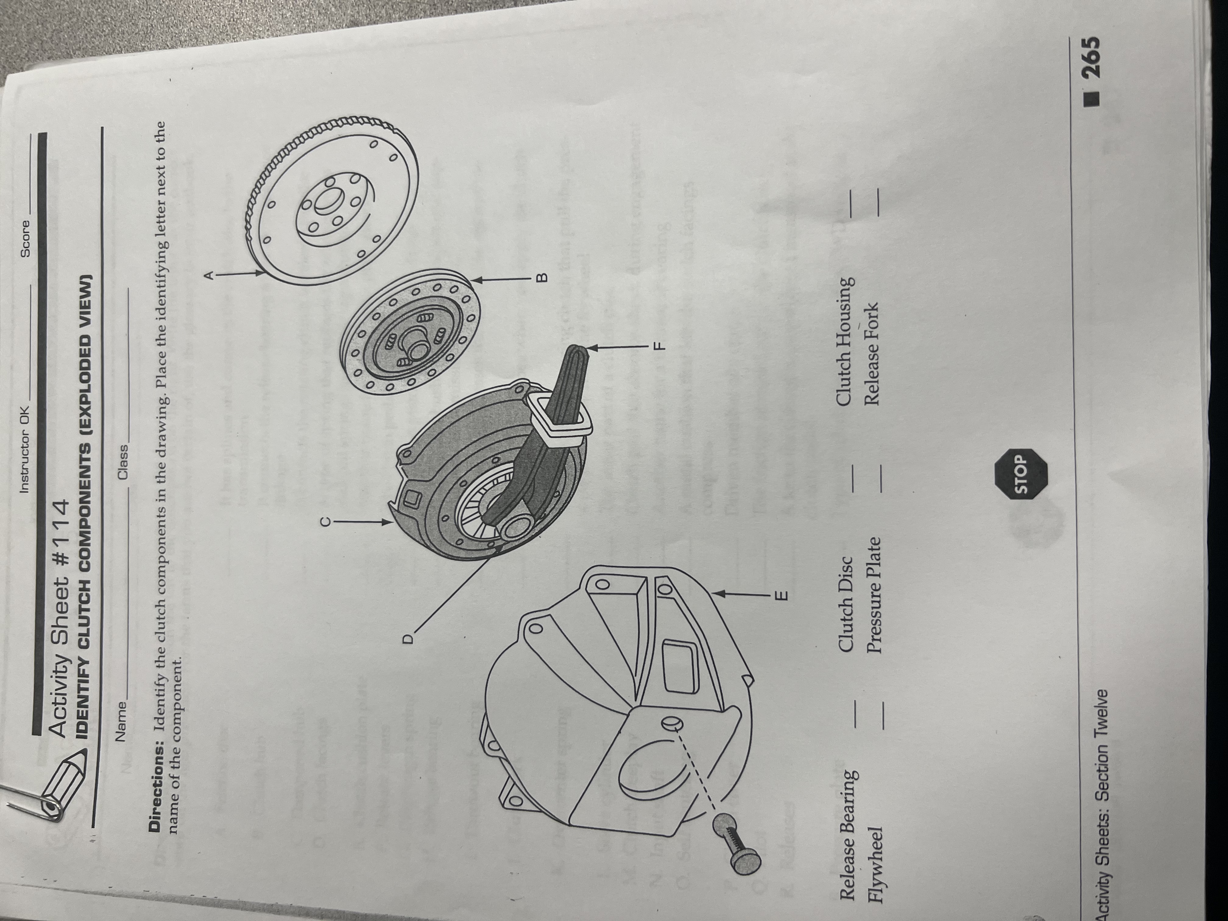 Instructor OK Score q , Activity Sheet # 1 1 4