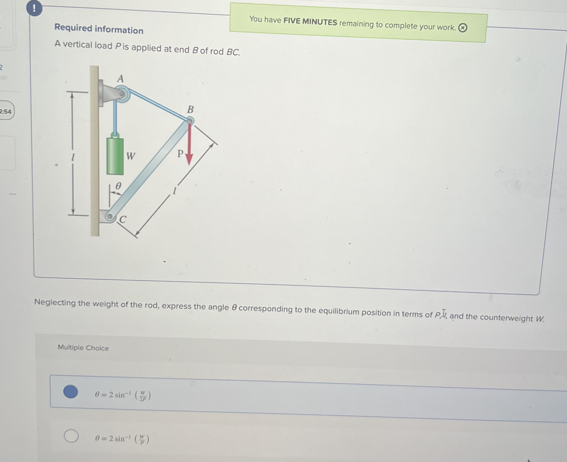 ! Required information You have FIVE MINUTES