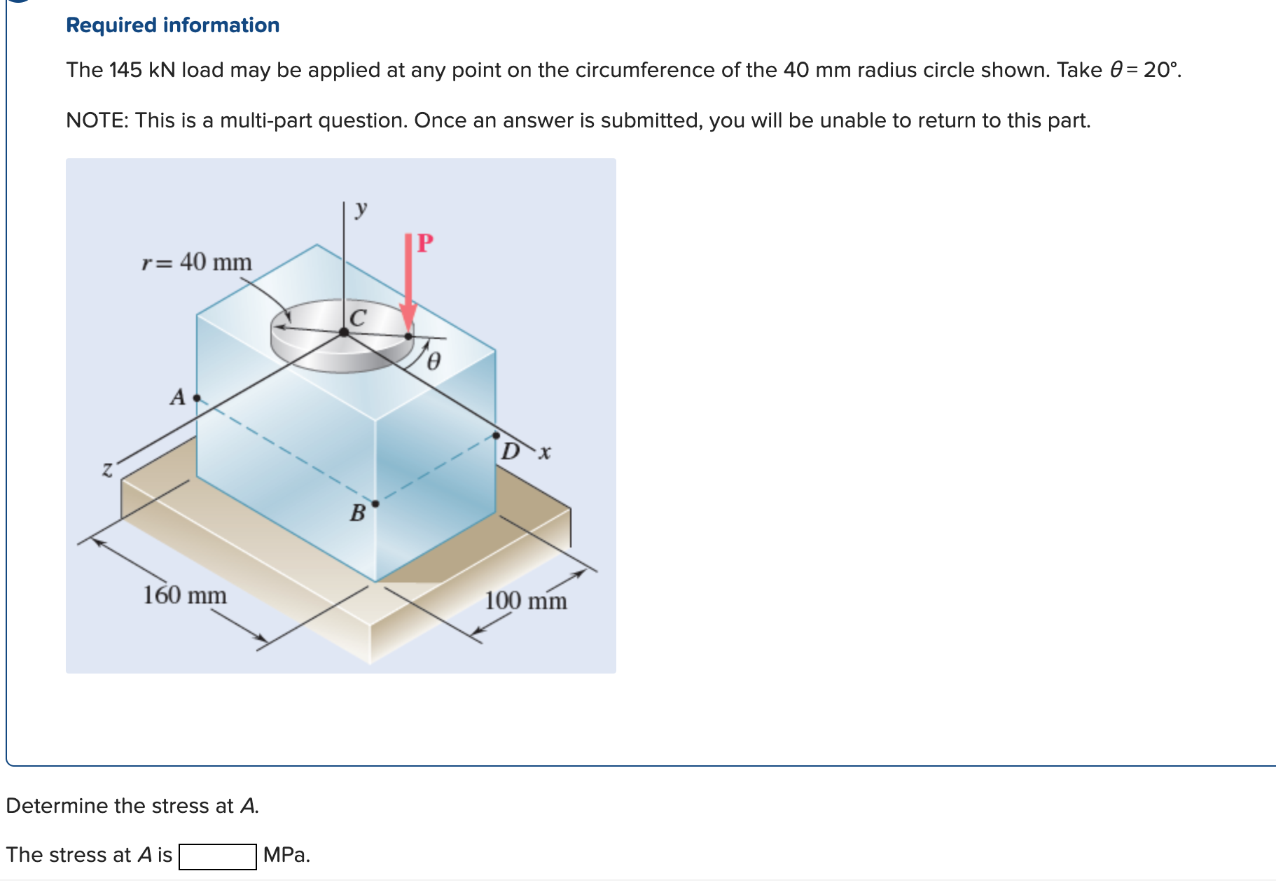 The 1 4 5 kN load may be applied at any point on