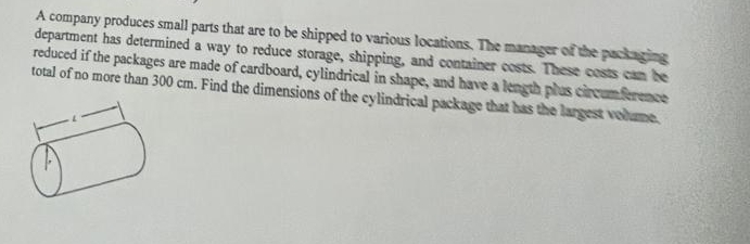 A company produces small parts that are to be