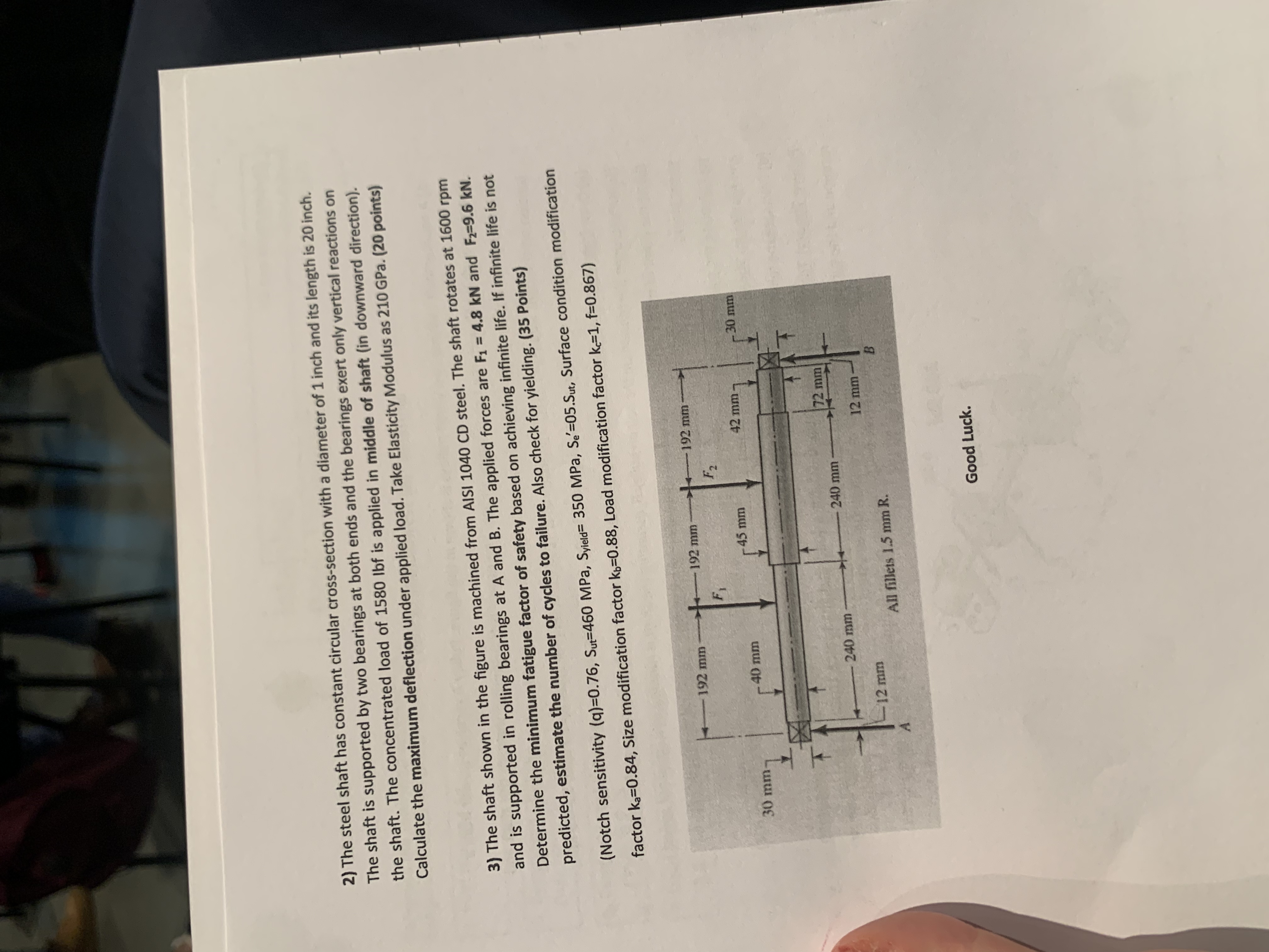 The steel shaft has constant circular cross -