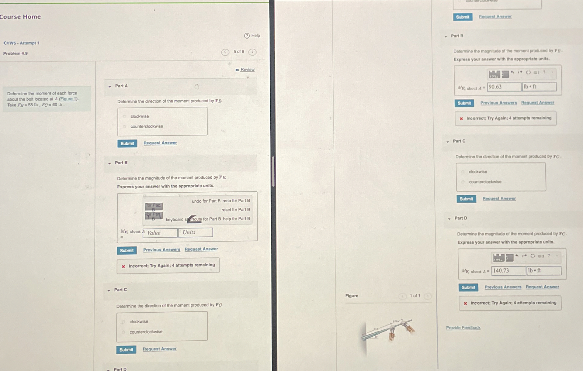 Figure 1 of 1 Part B Dotermine the magnitude of
